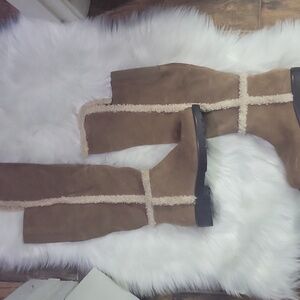 Sole Society Brown Boots with Shearling Detail